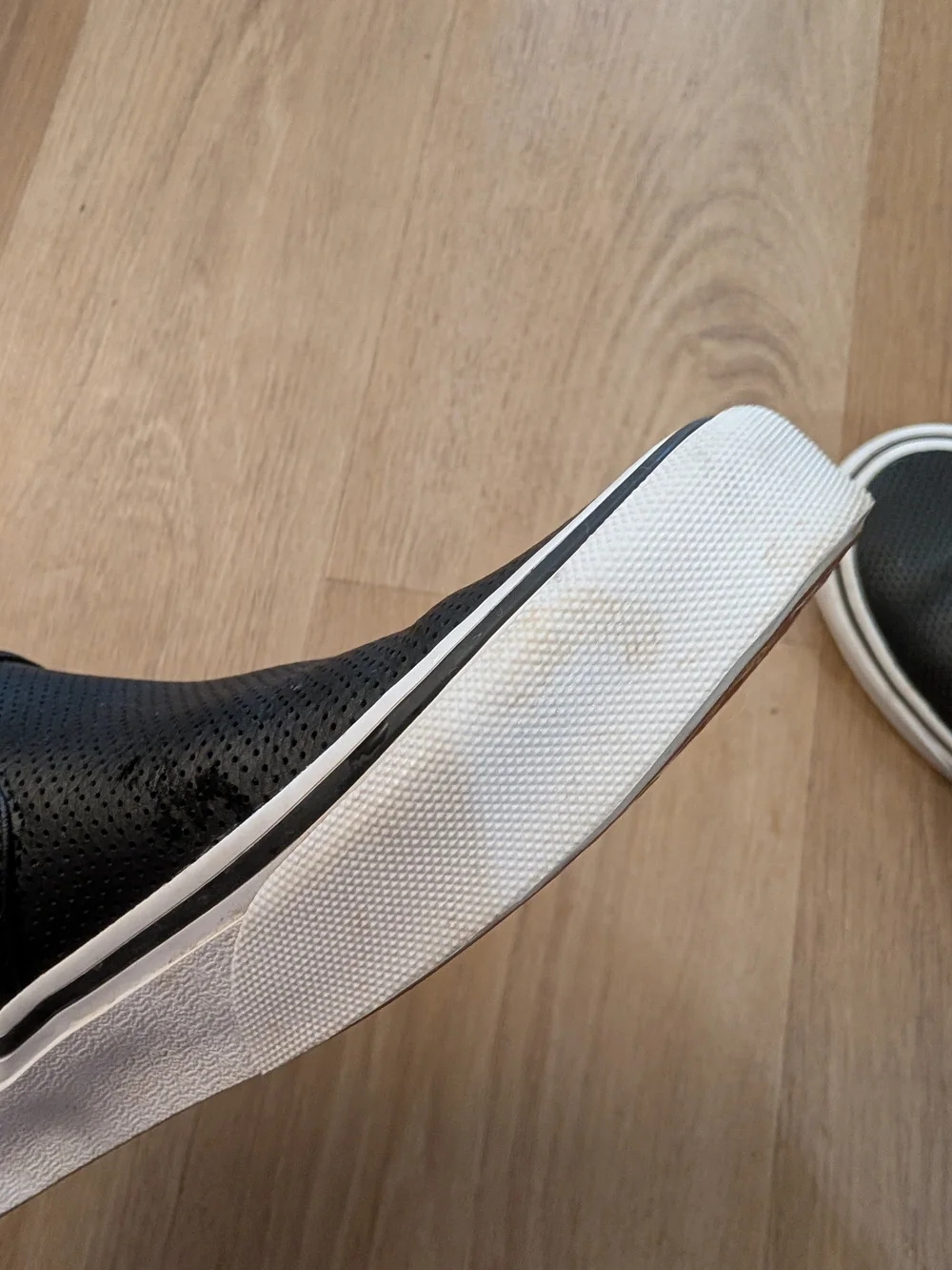 Vans Women's Black Asher Perforated Slip-Ons Size 8